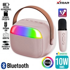 Caixa de Som Bluetooth 10W RGB XDG-67 Xtrad - Rosa